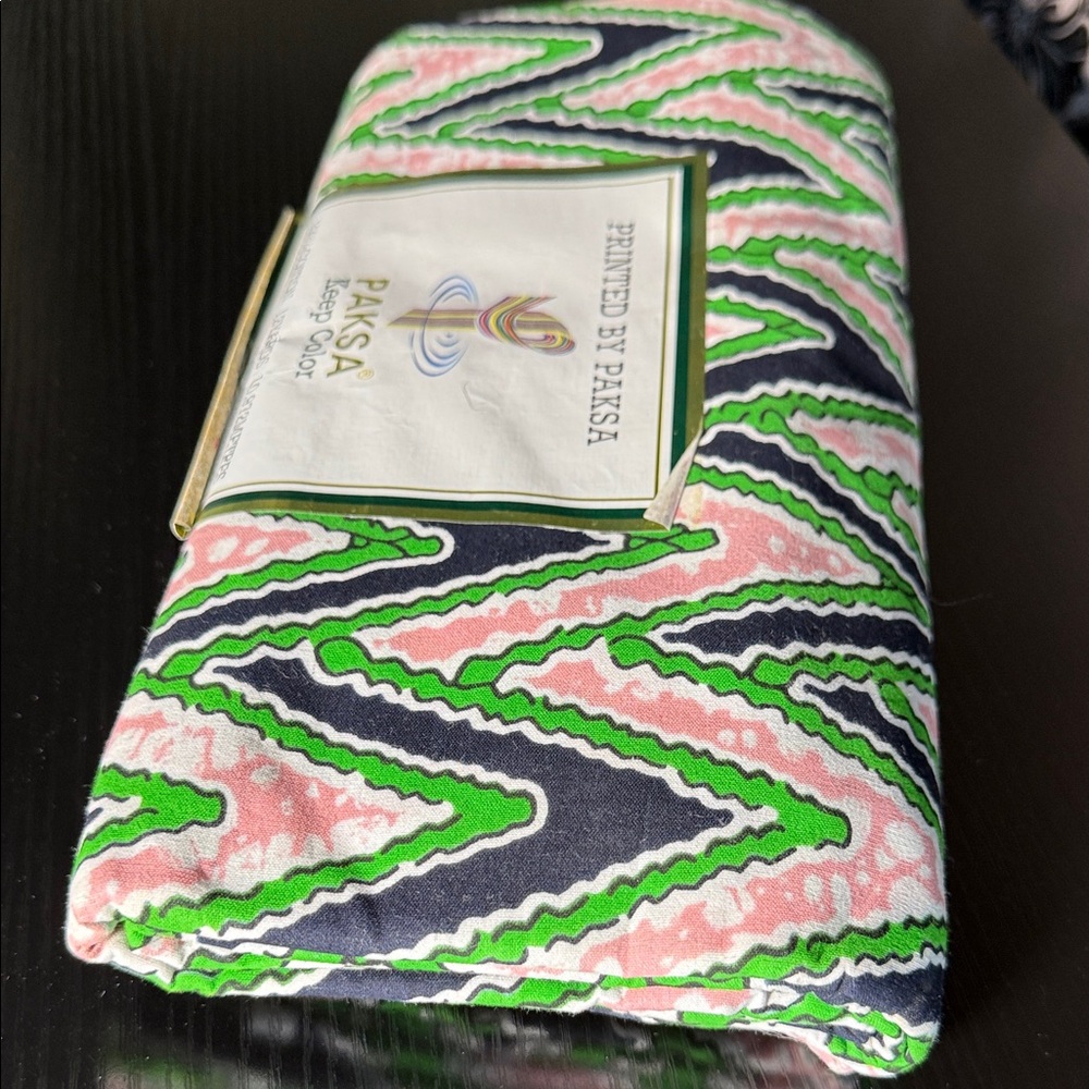 6yds Colorful Zigzag Patterned African Fabric